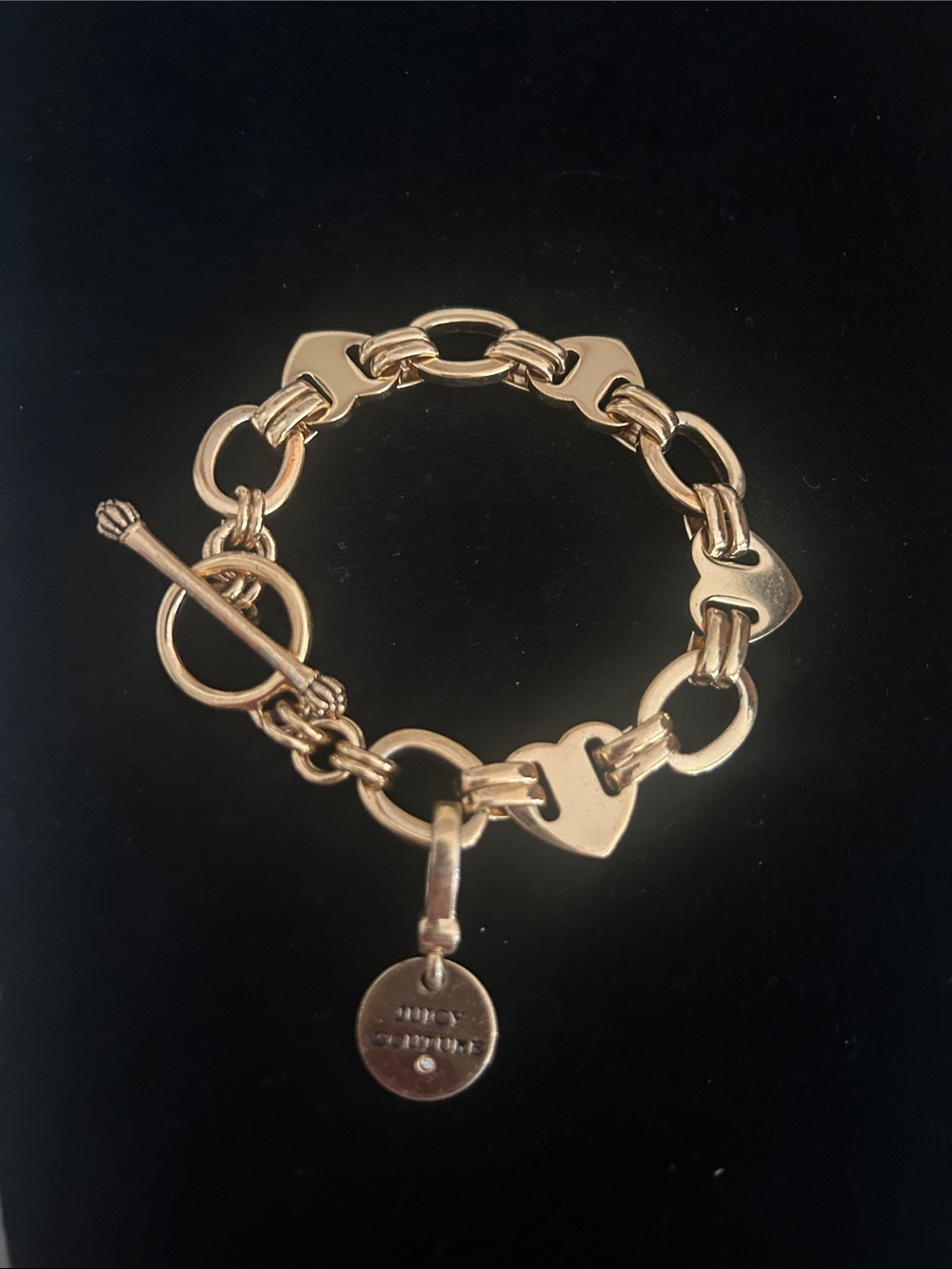Juicy Couture Gold Heart-Link Toggle Bracelet